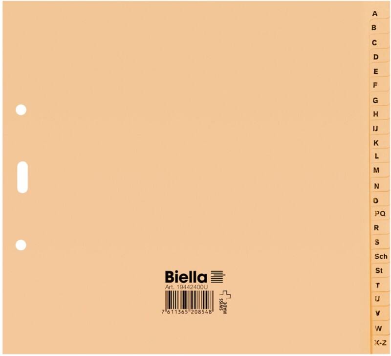 Biella A - Z Alphabetische Register DIN A4 Braun 24-teilig 180 g/m² 2 Löcher