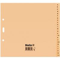 Biella A - Z Register DIN A4 (halbe Höhe) Braun 24-teilig 2 Löcher