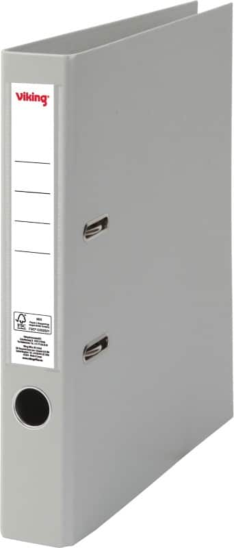 Viking Premium Ordner Schmal DIN A4 50 mm Grau 2 Ringe Kunststoff Matt Hochformat