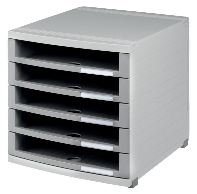 HAN CONTUR Schubladensystem PS (Polystyrol) Grau, Hellgrau 5 Schübe 30 x 38,2 x 30,7 cm DIN B4
