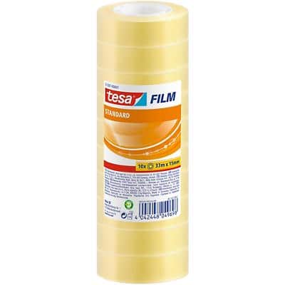 tesa Klebefilm tesafilm Standard 57387 Transparent 15 mm (B) x 33 m (L) PP (Polypropylen) 10 Rollen