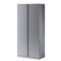 Bisley Flügeltürenschrank Stahl 4 Fachböden abschließbar 914 x 470 x 1.970 mm Silber