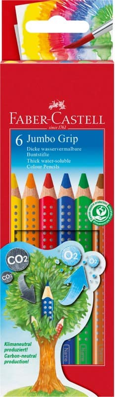 Faber-Castell Jumbo Grip Buntstifte Farbig sortiert 6 Stück