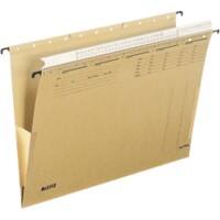 Leitz ALPHA Hängetaschen 1936 DIN A4 Mit Organisationsleiste V-Base 15 mm 250 g/m² Naturbraun 100% Recycelter Natron-Karton