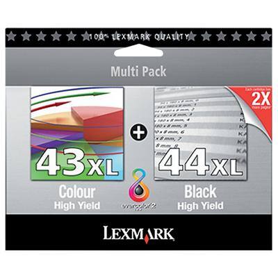 Lexmark 43XL+ 44XL Original Tintenpatrone 80D2966 Schwarz, cyan, magenta, gelb 2 Stück Multipack