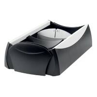 HAN Visitenkartenbox Delta VIP DIN A7 500 Karten Silber, Schwarz 12 x 25,5 x 8 cm