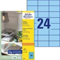 AVERY Zweckform Adressetiketten 3449 Blau 70 x 37 mm 100 Blatt à 24 Etiketten