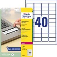 AVERY Zweckform L6145-20 Etiketten DIN A4 Weiß 45,7 x 25,4 mm 20 Blatt à 40 Etiketten