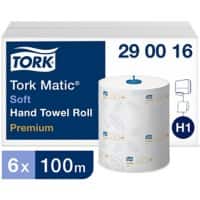 Tork Matic Premium Falthandtücher H1 Gerollt Weiß 2-lagig 290016 6 Rollen à 100 m