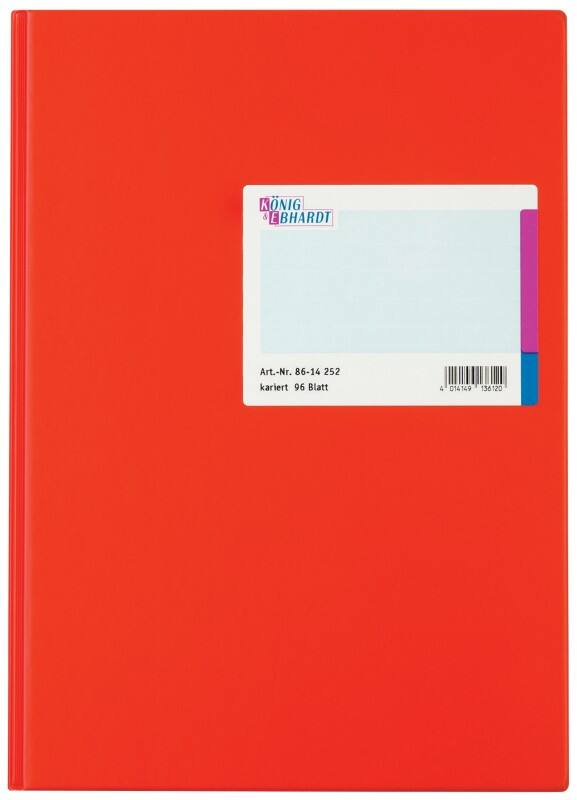 König & Ebhardt Geschäftsbuch DIN A4 Kariert 70 g/m² Rot 96 Blatt