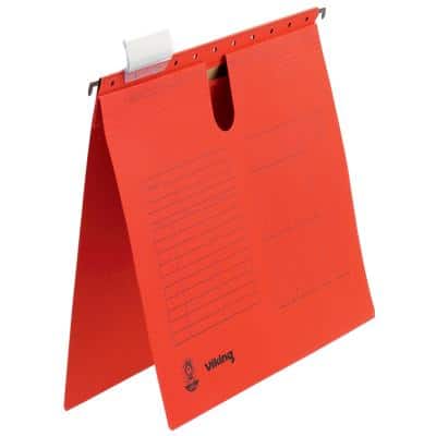 Viking Hängeregistraturen kaufmännische Heftung DIN A4 Rot Recycling-Kraftkarton 5 Stück