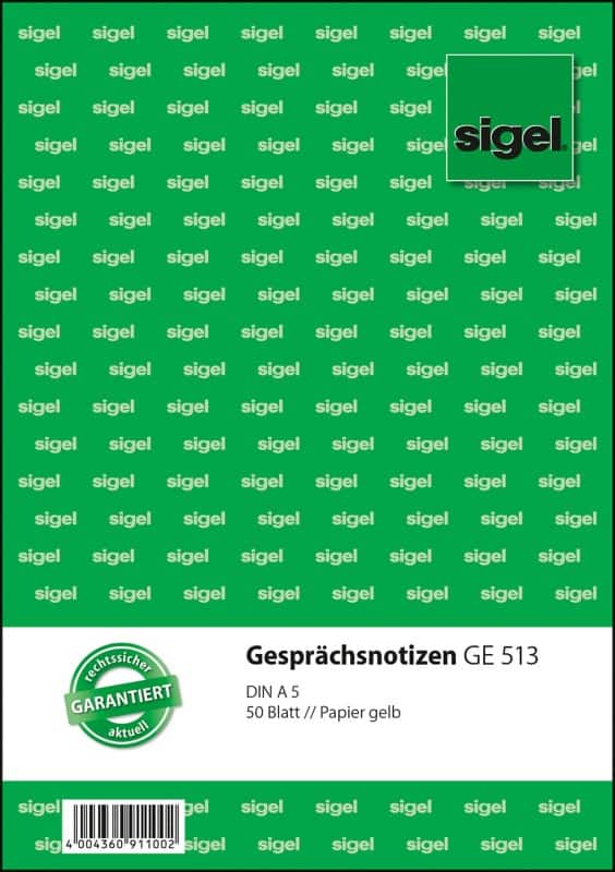 Sigel Gesprächsnotiz GE513 DIN A5