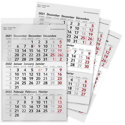 Tischkalender 90051 Spezial 3 Monate/1 Seite 2022 Deutsch Weiß