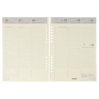 Brepols Terminkalender Nachfüllung Brefax DIN A5 1 Woche / 2 Seiten 2025 Creme