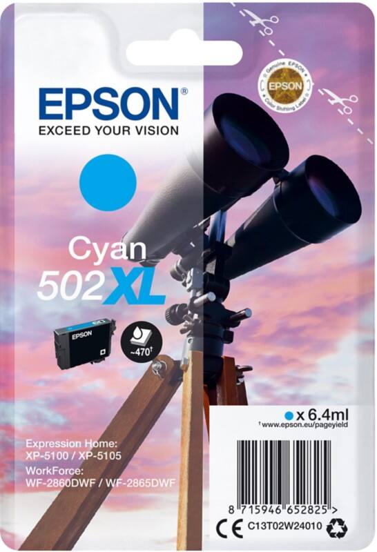 Epson 502XL Original Tintenpatrone C13T02W24010 Cyan