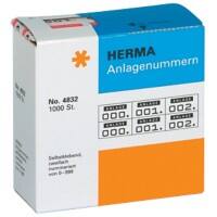 HERMA 4832 Nummernetiketten Selbstklebend Weiß Rot 2000 Etiketten pro Packung