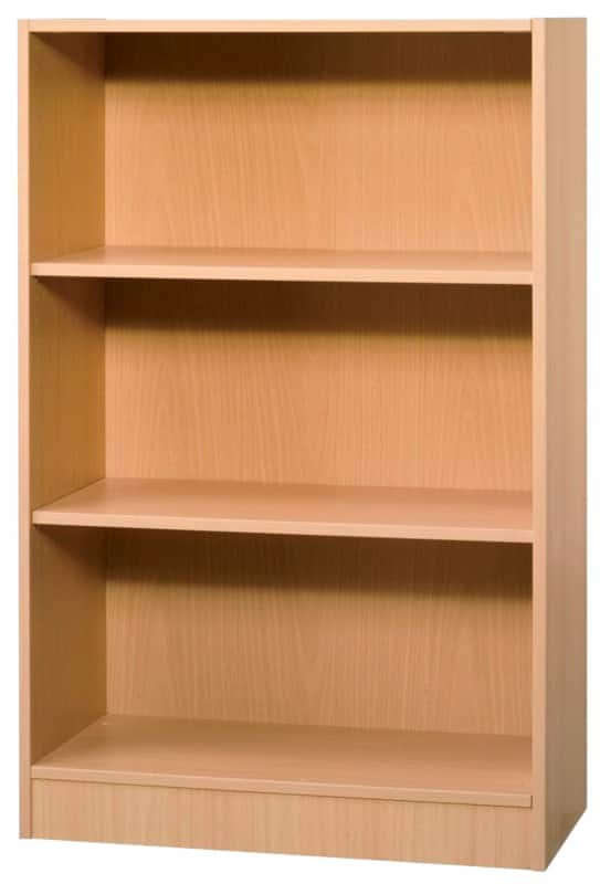 Hammerbacher Melaminharzbeschichtete Spanplatte Bücherregal 2 Fachböden 800 x 400 x 1.270 mm Braun Buche