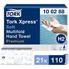 Tork Xpress Premium Falthandtücher H2 M-falz Weiß 2-lagig 100288 21 Stück à 110 Blatt