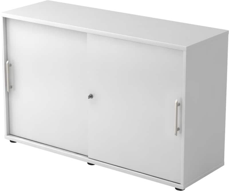 Hammerbacher Schiebetürenschrank Spanplatte 1 Fachboden abschließbar 1.200 x 400 x 748 mm Weiß