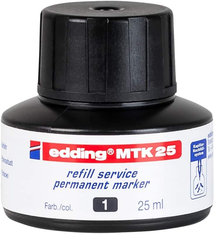 edding Permanentmarker Nachfüllpackung Schwarz MTK25 25 ml