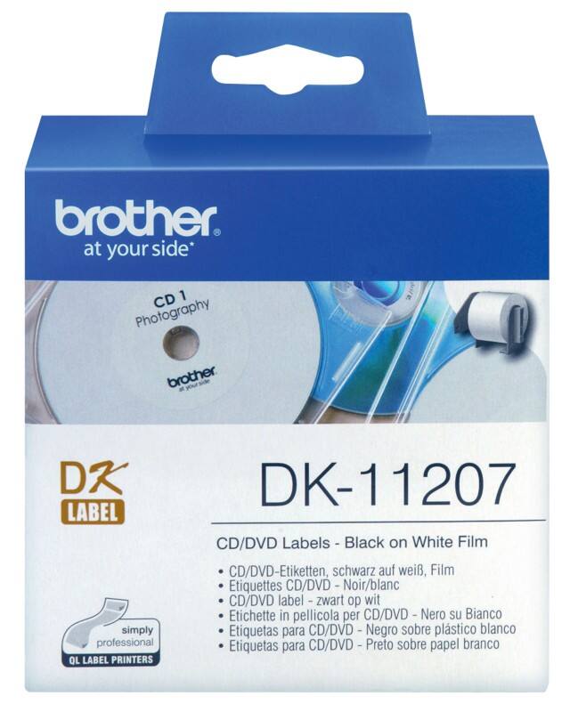 Brother CD-/DVD-Etiketten DK11207 58 mm Weiß