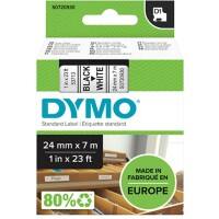 Dymo D1 S0720930 / 53713 Authentic Schriftband Selbstklebend Schwarzer Druck auf Weiß 24 mm x 7m