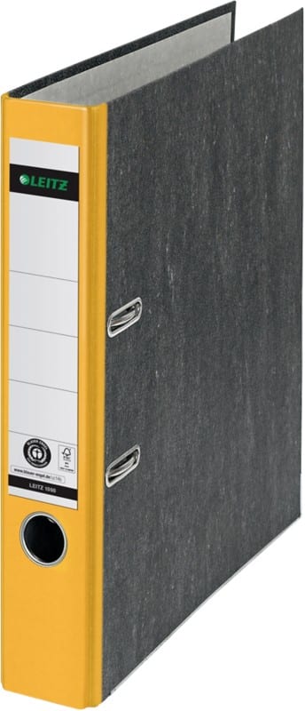 Leitz 180° Ordner Schmal DIN A4 52 mm Gelb 2 Ringe 1050 Pappkarton Wolkenmarmor Hochformat