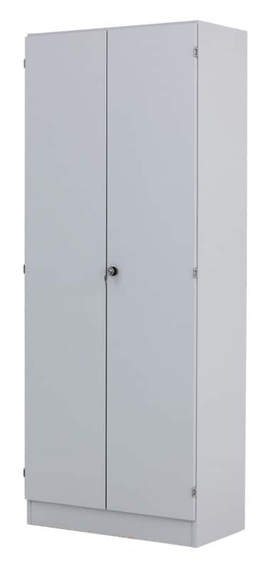 Hammerbacher Schrank Melaminharzbeschichtete Spanplatte 4 Fachböden abschließbar 800 x 420 x 2.004 mm Grau