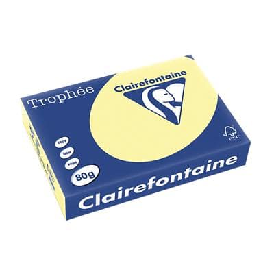 Clairefontaine DIN A4 Farbiges Papier Gelb 80 g/m² Matt 500 Blatt