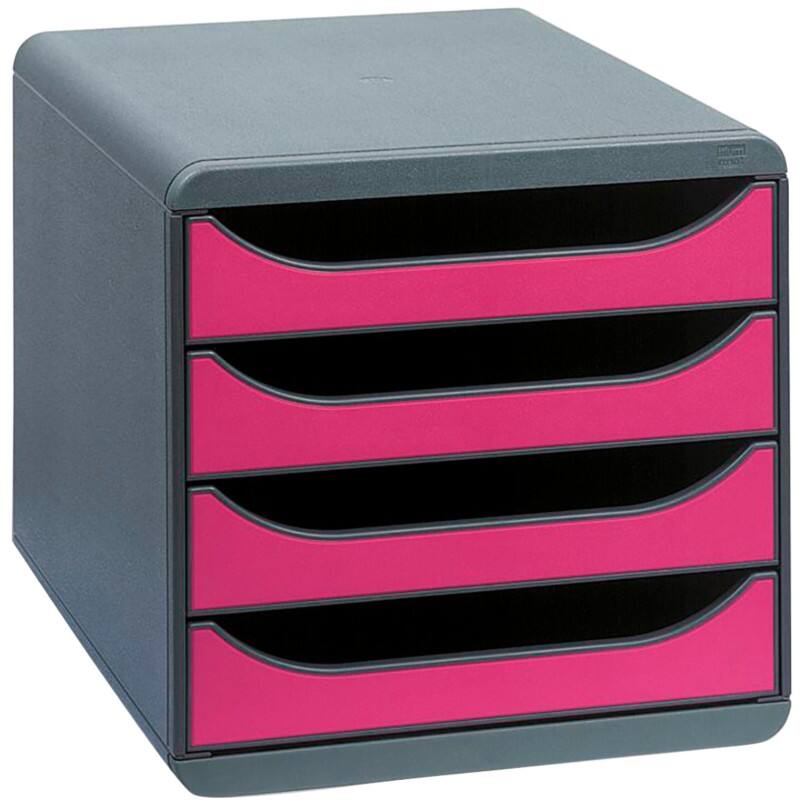 Exacompta Schubladenbox PP (Polypropylen) Grau, Rot 4 Schübe 27,8 x 34,7 x 26,7 cm DIN A4+