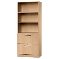 Hammerbacher Melaminharzbeschichtete Spanplatte Schrank 2 Fachböden 800 x 420 x 2.004 mm Braun Buche
