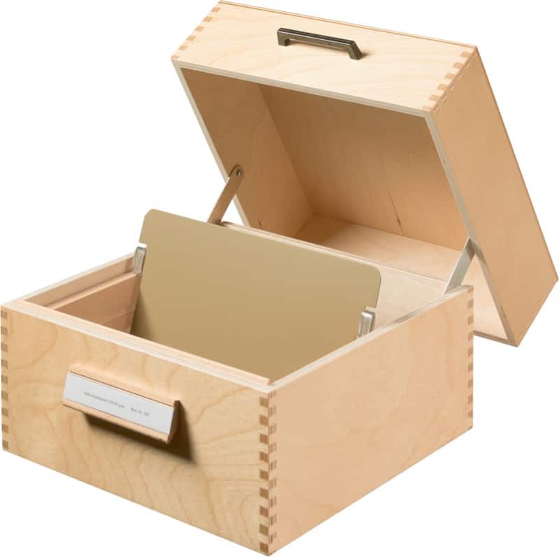 HAN Naturholzkarteikasten DIN A5 900 Karten Hellbraun 25,5 x 25 x 19 cm