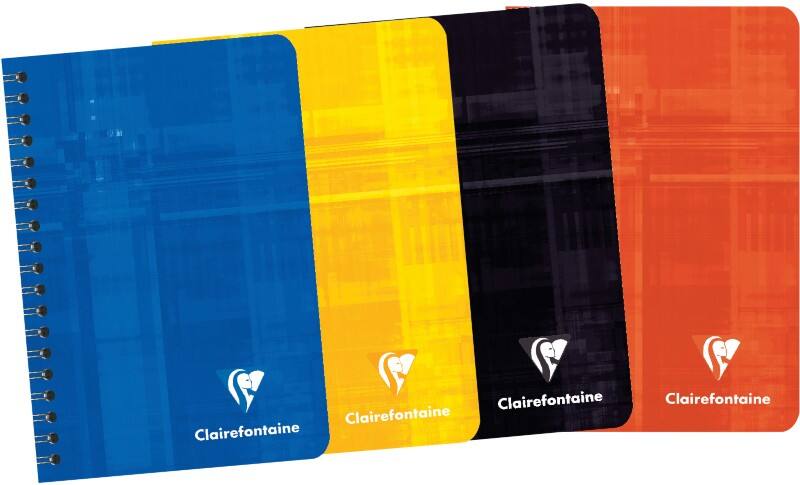 Clairefontaine Notizbuch A7+ Kariert Spiralbindung Pappe Farbig sortiert Nicht gelocht 100 Seiten 50 Blatt