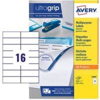 AVERY Zweckform UltraGrip Etiketten 3484 Ja DIN A4 Weiß 105 x 37 mm 100 Blatt à 16 Etiketten