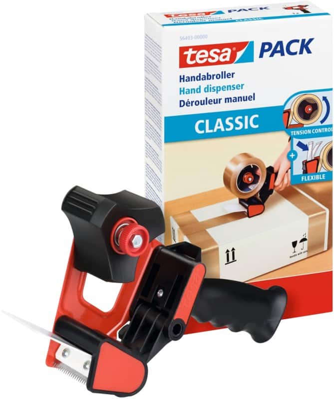 tesa Packbandabroller tesapack Classic Rot, Schwarz Kunststoff 56403
