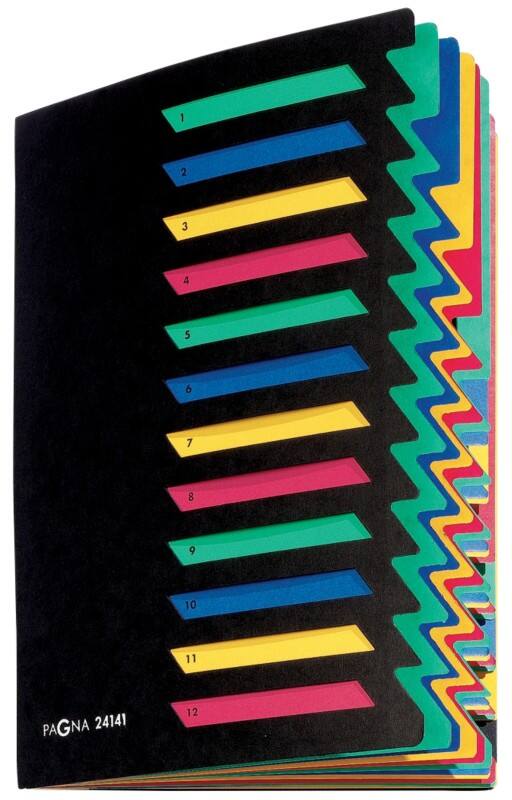 PAGNA Ordnungsmappe 24141-04 DIN A4 Pressspankarton Gummiband 23 (B) x 1 (T) x 32 (H) cm Mehrfarbig