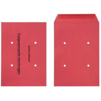 Unbranded Freistempler-Versandtaschen B4 90 g/m² Rot Ohne Fenster Gummiert 100 Stück