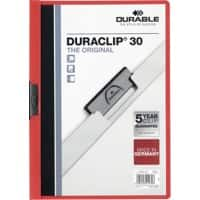 DURABLE Duraclip Klemmmappe 30 Blatt DIN A4 Rot