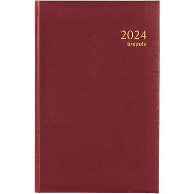 Brepols Buchkalender 2024 Spezial 1 Tag / 1 Seite Deutsch, Englisch, Französisch, Niederländisch Burgunder 0.216.1256.04.6.0