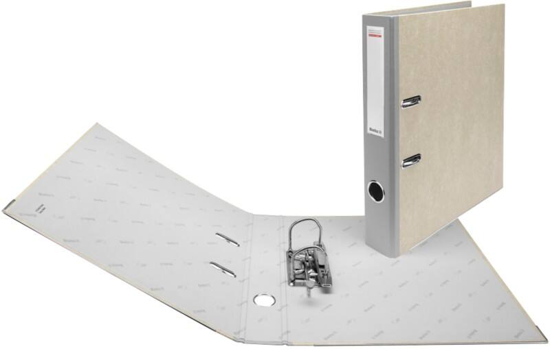 Biella Schmal Ordner DIN A4 40 mm Grau 2 Ringe Pappkarton Wolkenmarmor
