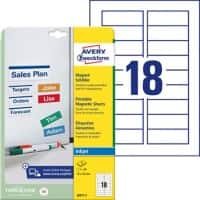 AVERY Zweckform J8871-5 Magnetschilder DIN A4 Weiß 78 x 28 mm 5 Blatt à 18 Etiketten