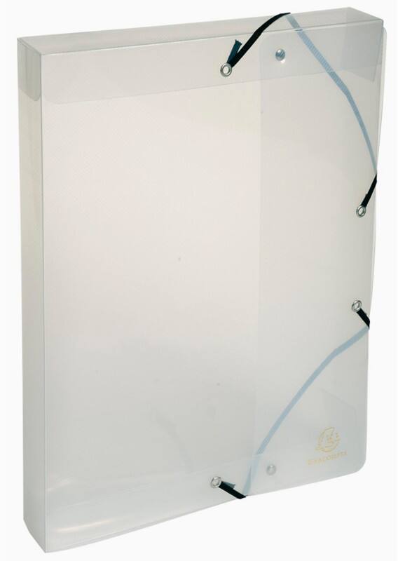 Exacompta Dokumentenbox 5972E DIN A4 PP (Polypropylen) Gummiband 25 (B) x 4 (T) x 33 (H) cm Transparent