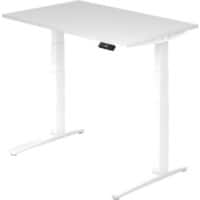 Hammerbacher Sitz-Stehschreibtisch XBHM Rechteckig Weiß 1.200 x 800 x 720 x 65 - 130 mm