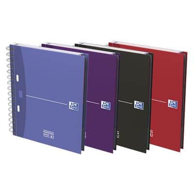 OXFORD Office Essentials Notebook DIN A5+ Kariert Spiralbindung Karton Farbig sortiert 200 Seiten 100 Blatt