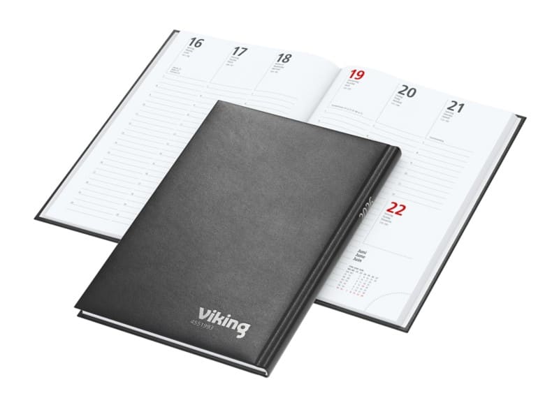 Viking Terminplaner 2026 DIN A5 1 Woche / 2 Seiten Deutsch, Englisch, Französisch Schwarz 4551993