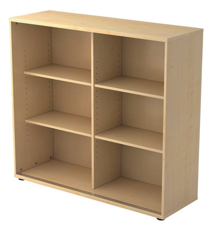 Hammerbacher Matrix Schrank Melaminharzbeschichtete Spanplatte 2 Fachböden 1.200 x 400 x 1.100 mm Ahorn Braun