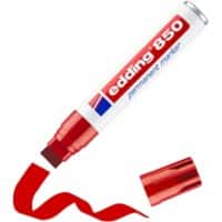 edding 850 Keilspitze Permanentmarker Extra Breit Keilspitze 5 - 16 mm Rot Nachfüllbar