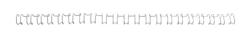 GBC Metall Drahtbinderücken Silber 6 mm 55 Blatt 21 Ringe DIN A4 100 Stück