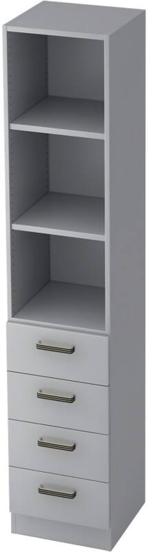 Hammerbacher Future Melaminharzbeschichtete Spanplatte Aktenschrank 2 Fachböden 400 x 420 x 2.004 mm Grau