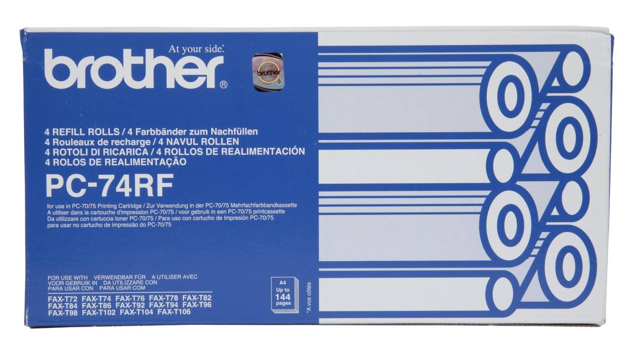 Brother Ersatzfarbband PC74RF 23 x 6 x 12 cm Schwarz 4 Stück